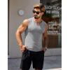 COOFANDY Casual Sleeveless Shirts for Men Cotton V Neck Tank Tops Summer 2 Pack Workout Gym Muscle Tee(Light Gray)