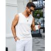 COOFANDY Casual Sleeveless Shirts for Men Cotton V Neck Tank Tops Summer 2 Pack Workout Gym Muscle Tee(White)