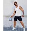 COOFANDY Casual Sleeveless Shirts for Men Cotton V Neck Tank Tops Summer 2 Pack Workout Gym Muscle Tee(White)