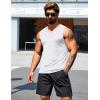 COOFANDY Casual Sleeveless Shirts for Men Cotton V Neck Tank Tops Summer 2 Pack Workout Gym Muscle Tee(White)