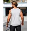 COOFANDY Casual Sleeveless Shirts for Men Cotton V Neck Tank Tops Summer 2 Pack Workout Gym Muscle Tee(White)