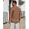 COOFANDY Crew Neck Tshirts for Men Crew Neck Casual Summer Beach Tee Shirt Brown
