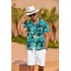 COOFANDY Hawaiian Short Button Sleeve Down Shirt Shirts Beach(Blue)