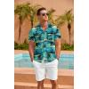 COOFANDY Hawaiian Short Button Sleeve Down Shirt Shirts Beach(Blue)