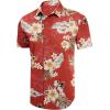 COOFANDY Hawaiian Short Button Sleeve Down Shirt Shirts Beach(Flower-red)
