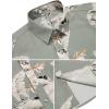 COOFANDY Hawaiian Short Button Sleeve Down Shirt Shirts Beach(Gray Green / White Leaf)