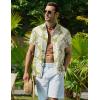 COOFANDY Hawaiian Short Button Sleeve Down Shirt Shirts Beach(Leaf-green)
