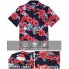 COOFANDY Hawaiian Short Button Sleeve Down Shirt Shirts Beach(Navy-floral)