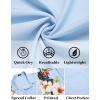 COOFANDY Hawaiian Short Button Sleeve Down Shirt Shirts Beach(Sky Blue – Floral)