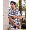 COOFANDY Hawaiian Short Button Sleeve Down Shirt Shirts Beach(Ukulele-white)