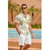 COOFANDY Hawaiian Short Button Sleeve Down Shirt Shirts Beach(W- Palm Leaf)