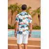 COOFANDY Hawaiian Short Button Sleeve Down Shirt Shirts Beach(White – Coconut Tree)