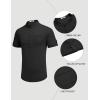 COOFANDY Henley Shirts for Men Short Sleeve Band Collar Casual Shirt Summer Hippie Vacation Beach T Shirts with Pocket(Black)