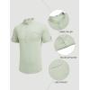 COOFANDY Henley Shirts for Men Short Sleeve Band Collar Casual Shirt Summer Hippie Vacation Beach T Shirts with Pocket(Ice Green)