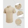 COOFANDY Henley Shirts for Men Short Sleeve Band Collar Casual Shirt Summer Hippie Vacation Beach T Shirts with Pocket(Light Khaki)