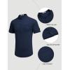 COOFANDY Henley Shirts for Men Short Sleeve Band Collar Casual Shirt Summer Hippie Vacation Beach T Shirts with Pocket(Navy Blue)