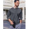 COOFANDY Long Sleeve Shirts for Men Moisture Wicking Activewear T-Shirts Workout Running Shirts(3 Pack Black & Dark Grey & Wine Red)
