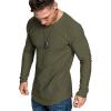 COOFANDY Men 2 Pack Muscle Fitted T Shirt Gym Workout Athletic Long Sleeves Tee(Army Green/Blue)