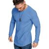 COOFANDY Men 2 Pack Muscle Fitted T Shirt Gym Workout Athletic Long Sleeves Tee(Army Green/Blue)