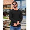 COOFANDY Men 2 Pack Muscle Fitted T Shirt Gym Workout Athletic Long Sleeves Tee(Black)