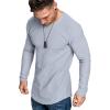 COOFANDY Men 2 Pack Muscle Fitted T Shirt Gym Workout Athletic Long Sleeves Tee(Black/Grey Blue)