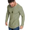 COOFANDY Men 2 Pack Muscle Fitted T Shirt Gym Workout Athletic Long Sleeves Tee(Black/Light Army Green)