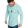 COOFANDY Men 2 Pack Muscle Fitted T Shirt Gym Workout Athletic Long Sleeves Tee(Black/Mint Green)