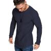 COOFANDY Men 2 Pack Muscle Fitted T Shirt Gym Workout Athletic Long Sleeves Tee(Black/Navy Blue)