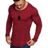 COOFANDY Men 2 Pack Muscle Fitted T Shirt Gym Workout Athletic Long Sleeves Tee(Black/Wine Red)