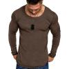 COOFANDY Men 2 Pack Muscle Fitted T Shirt Gym Workout Athletic Long Sleeves Tee(Dark Gery and Brown)