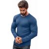 COOFANDY Men 2 Pack Muscle Fitted T Shirt Gym Workout Athletic Long Sleeves Tee(Denim Blue)