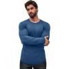 COOFANDY Men 2 Pack Muscle Fitted T Shirt Gym Workout Athletic Long Sleeves Tee(Denim Blue)