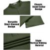 COOFANDY Men Casual Henley Tee Shirt Short Sleeve Band Collar Summer Beach Textured T-Shirt(Army Green)