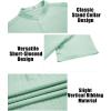 COOFANDY Men Casual Henley Tee Shirt Short Sleeve Band Collar Summer Beach Textured T-Shirt(Ice Green)