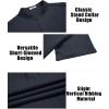 COOFANDY Men Casual Henley Tee Shirt Short Sleeve Band Collar Summer Beach Textured T-Shirt(Navy Blue)