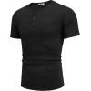COOFANDY Men Casual Shirt Short Sleeve Summer Basic T Shirt Pocket Soild Tee Top(Black)