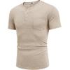 COOFANDY Men Casual Shirt Short Sleeve Summer Basic T Shirt Pocket Soild Tee Top(Coffee1)