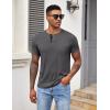 COOFANDY Men Casual Shirt Short Sleeve Summer Basic T Shirt Pocket Soild Tee Top(Dark Gray)