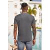 COOFANDY Men Casual Shirt Short Sleeve Summer Basic T Shirt Pocket Soild Tee Top(Dark Gray1)
