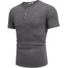 COOFANDY Men Casual Shirt Short Sleeve Summer Basic T Shirt Pocket Soild Tee Top(Dark Gray1)