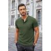 COOFANDY Men Casual Shirt Short Sleeve Summer Basic T Shirt Pocket Soild Tee Top(Dark Green)