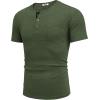 COOFANDY Men Casual Shirt Short Sleeve Summer Basic T Shirt Pocket Soild Tee Top(Dark Green)