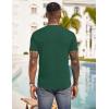 COOFANDY Men Casual Shirt Short Sleeve Summer Basic T Shirt Pocket Soild Tee Top(Evergreen)