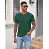 COOFANDY Men Casual Shirt Short Sleeve Summer Basic T Shirt Pocket Soild Tee Top(Evergreen)
