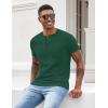 COOFANDY Men Casual Shirt Short Sleeve Summer Basic T Shirt Pocket Soild Tee Top(Evergreen)