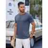 COOFANDY Men Casual Shirt Short Sleeve Summer Basic T Shirt Pocket Soild Tee Top(Navy Blue)
