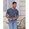 COOFANDY Men Casual Shirt Short Sleeve Summer Basic T Shirt Pocket Soild Tee Top(Navy Blue)