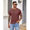 COOFANDY Men Casual Shirt Short Sleeve Summer Basic T Shirt Pocket Soild Tee Top(Red)