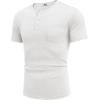 COOFANDY Men Casual Shirt Short Sleeve Summer Basic T Shirt Pocket Soild Tee Top(White)