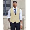 COOFANDY Men Casual Suit Vest Formal Dress Vest Slim Fit Waistcoat Business Wedding(Beige)